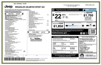 2021 Jeep Wrangler Unlimited Sport S 4x4