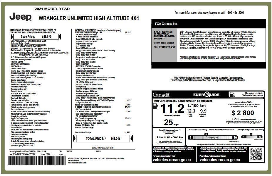 2021 Jeep Wrangler Unlimited High Altitude