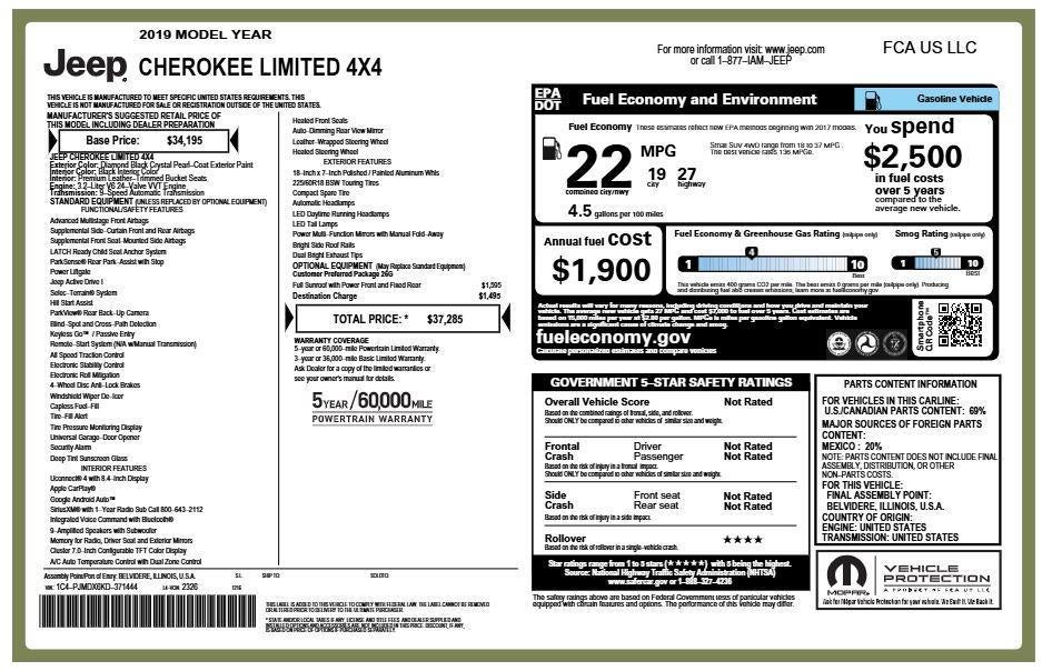 2019 Jeep Cherokee Limited 4x4