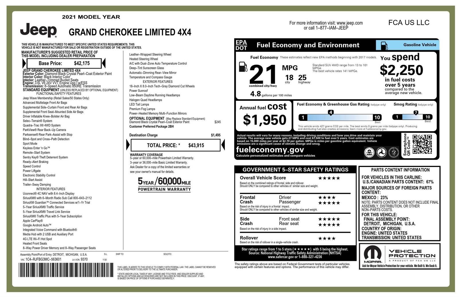 2021 Jeep Grand Cherokee Limited 4x4