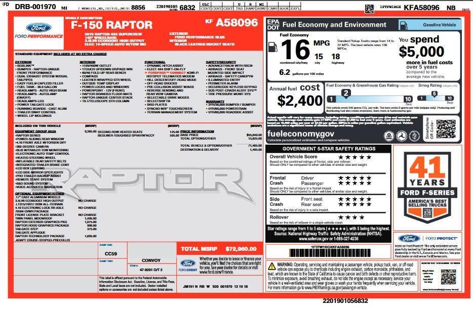 2019 Ford F-150 Raptor
