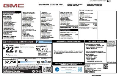 2026 GMC Acadia Elevation