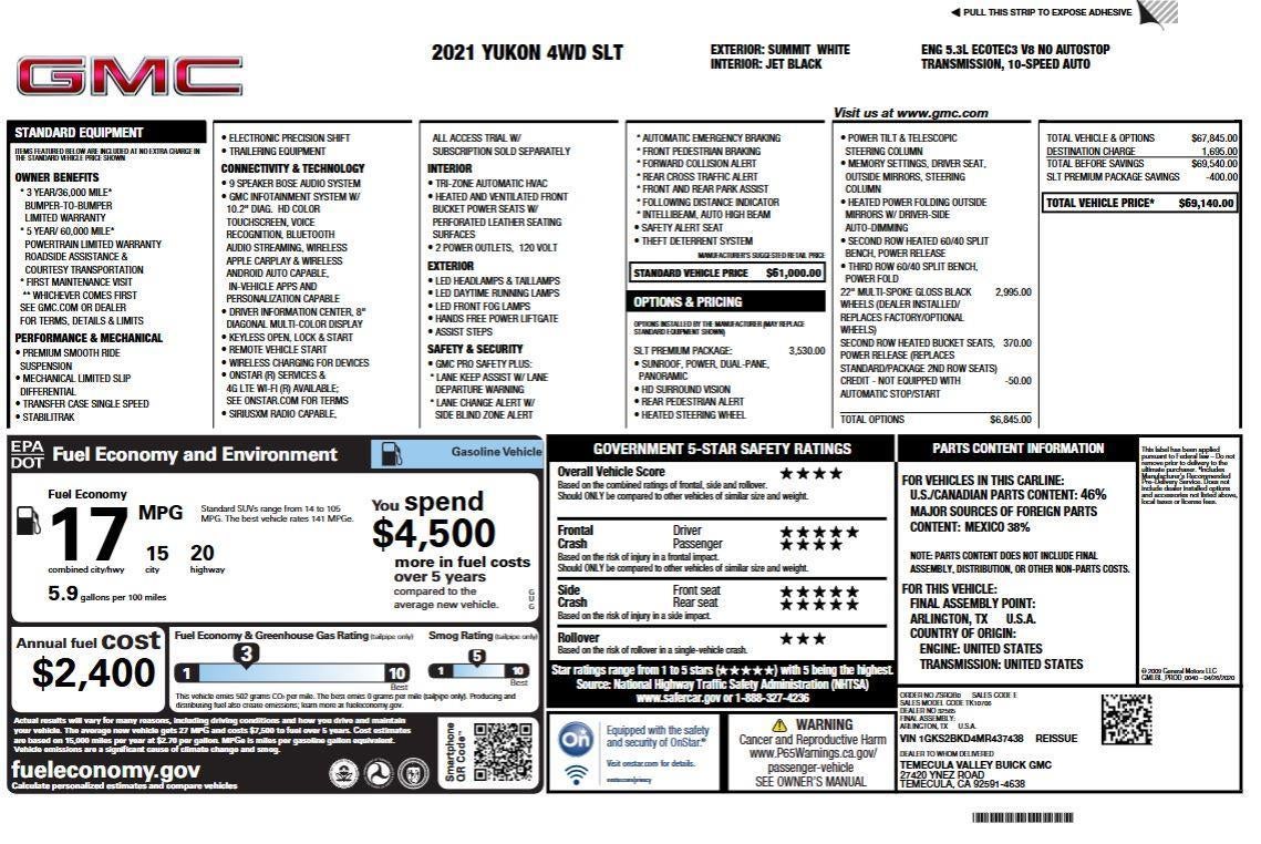 2021 GMC Yukon SLT
