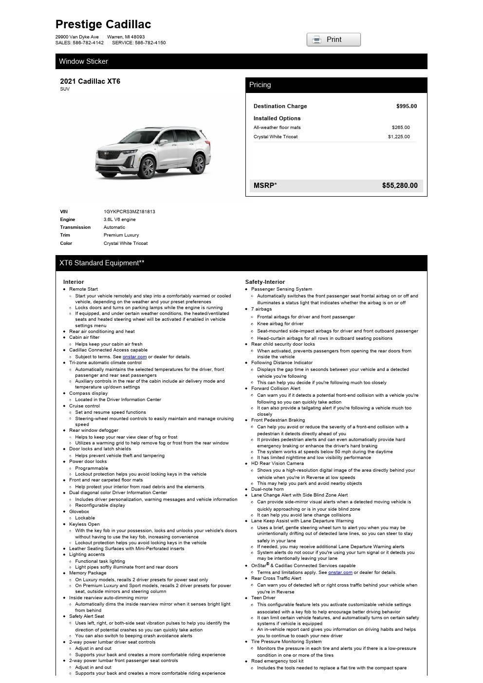 2021 Cadillac XT6 Premium Luxury