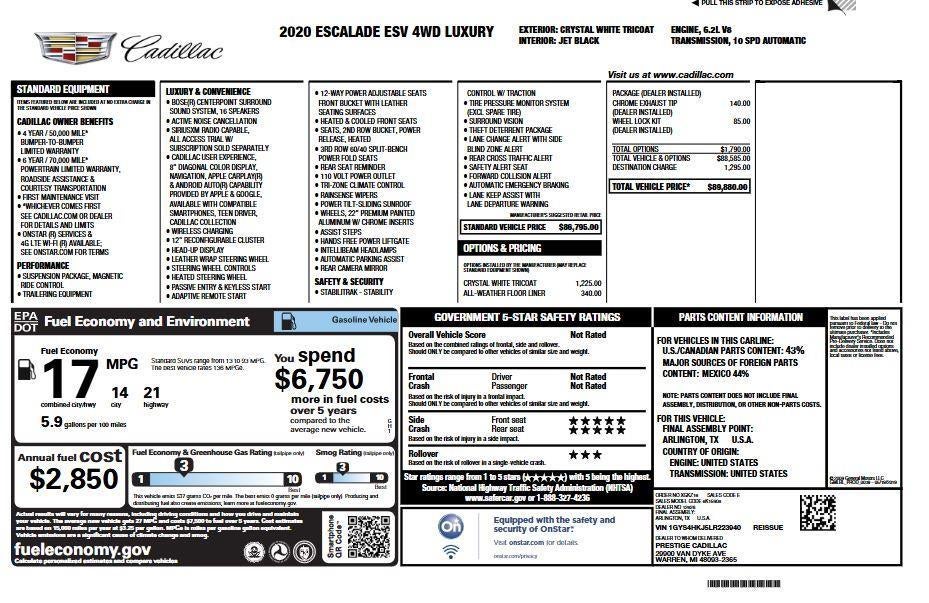 2020 Cadillac Escalade ESV Luxury