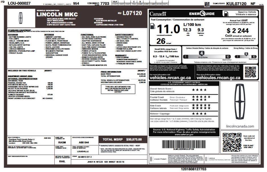 2019 Lincoln MKC Select