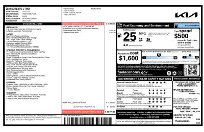 2020 Kia Sorento 2.4L L