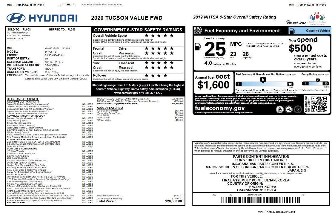2020 Hyundai Tucson Value