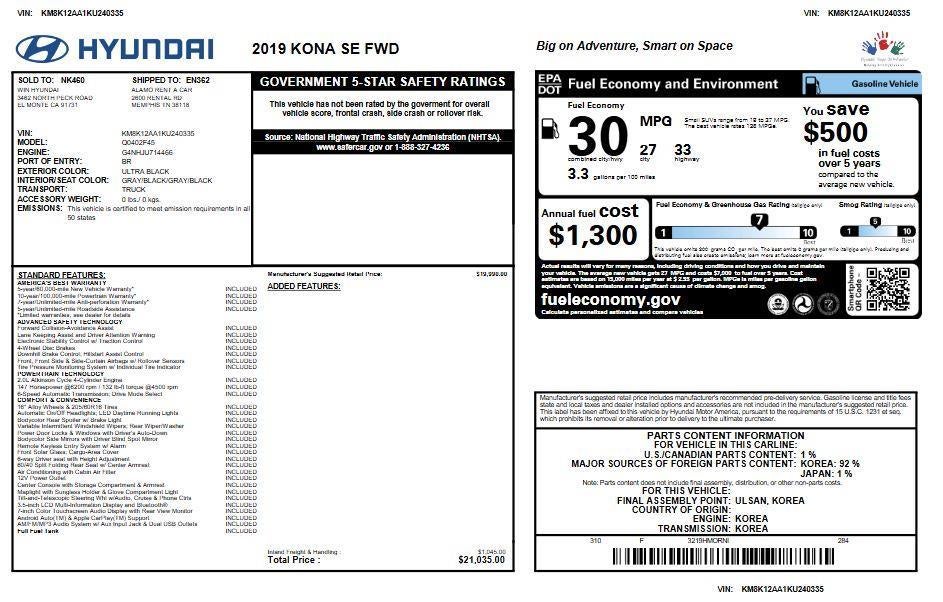 2019 Hyundai Kona SE