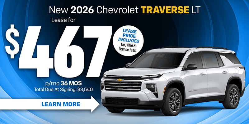 New 2026 Chevrolet Traverse LT