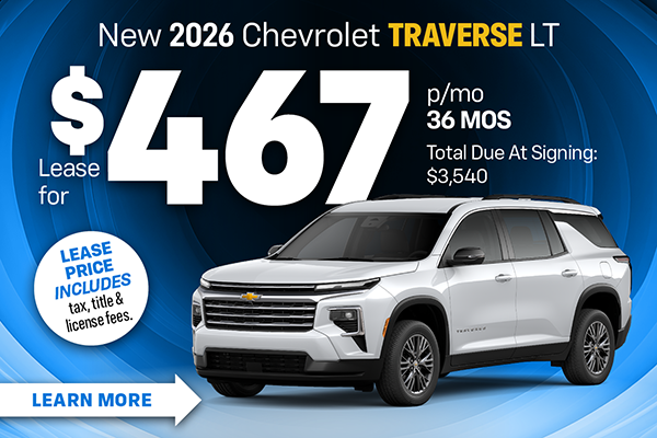 New 2026 Chevrolet Traverse LT