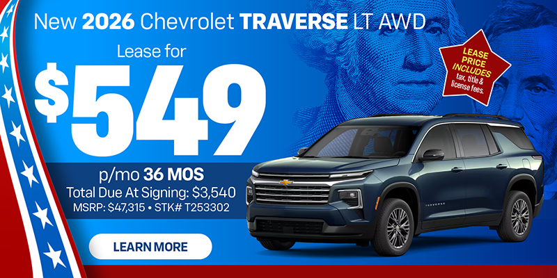 New 2026 Chevrolet Traverse LT