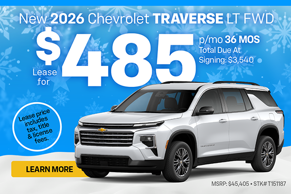 New 2026 Chevrolet Traverse LT